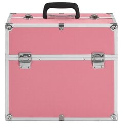 vidaXL kosmētikas koferis, 37x24x35 cm, alumīnijs, rozā cena un informācija | Kosmētikas somas, spoguļi | 220.lv