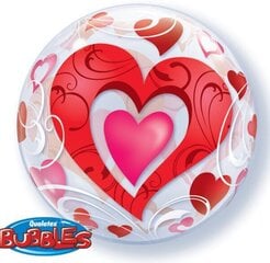 Шарик (bubble) «Красное сердце», 56 см цена и информация | Шары | 220.lv