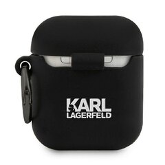 KLACA2SILRSGBK Karl Lagerfeld Rue St Guillaume Silicone Case for Airpods 1/2 Black цена и информация | Наушники | 220.lv