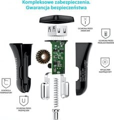 Автомобильное зарядное устройство Choetech 2x USB Quick Charge 3.0 30W 2.4A, черное (C0051) цена и информация | Зарядные устройства для телефонов | 220.lv