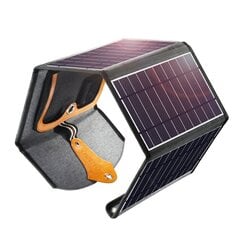 Choetech foldable travel solar solar charger 22W solar panel 2x USB 5V / 2.4A / 2.1A solar panel (82 x 24 cm) black (SC005) cena un informācija | Lādētāji-akumulatori (Power bank) | 220.lv