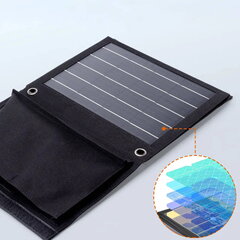 Choetech foldable travel solar solar charger 22W solar panel 2x USB 5V / 2.4A / 2.1A solar panel (82 x 24 cm) black (SC005) cena un informācija | Lādētāji-akumulatori (Power bank) | 220.lv