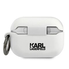 KLACAPSILGLWH Karl Lagerfeld Karl Head Silicone Case for Airpods Pro White цена и информация | Наушники | 220.lv