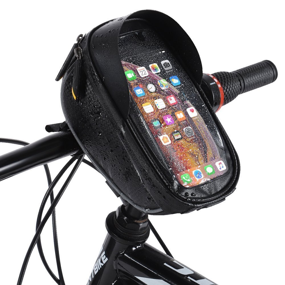 Wozinsky Bicycle Front Frame Handlebar Bag Touch Screen Phone Holder 1L black (WBB16BK) cena un informācija | Telefonu vāciņi, maciņi | 220.lv