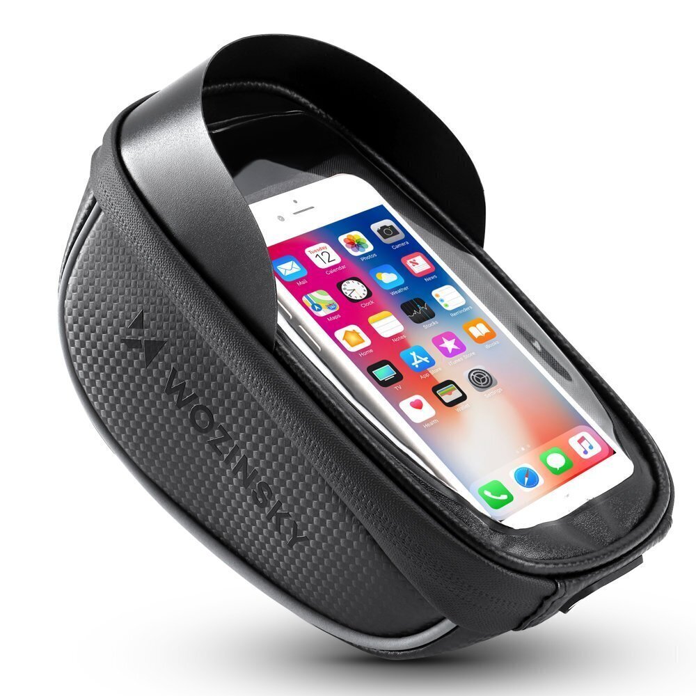 Wozinsky Bicycle Front Frame Handlebar Bag Touch Screen Phone Holder 1L black (WBB16BK) cena un informācija | Telefonu vāciņi, maciņi | 220.lv
