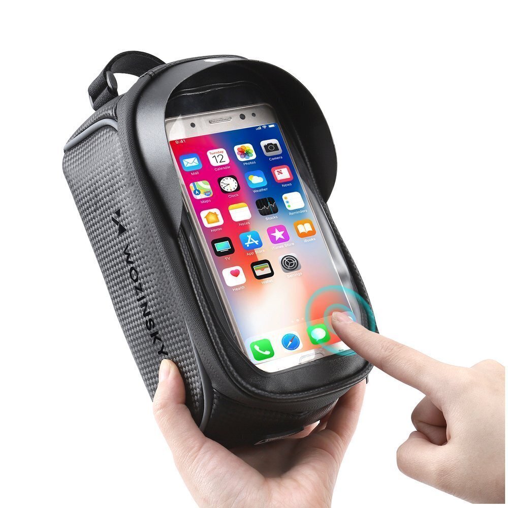 Wozinsky Bike Front Storage Bag Bicycle Frame Phone Case 2L black (WBB17BK) cena un informācija | Telefonu vāciņi, maciņi | 220.lv