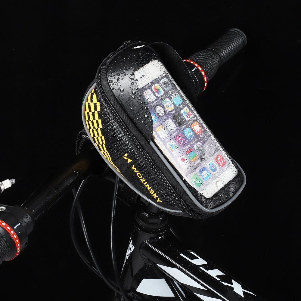 Wozinsky Bicycle Front Frame Handlebar Bag Touch Screen Phone Holder black (WBB18BK) cena un informācija | Telefonu vāciņi, maciņi | 220.lv