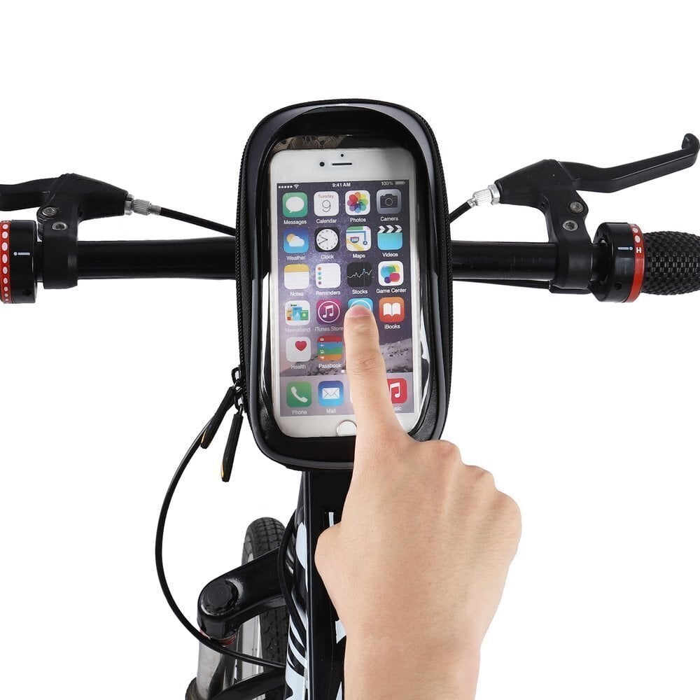 Wozinsky Bicycle Front Frame Handlebar Bag Touch Screen Phone Holder black (WBB18BK) cena un informācija | Telefonu vāciņi, maciņi | 220.lv