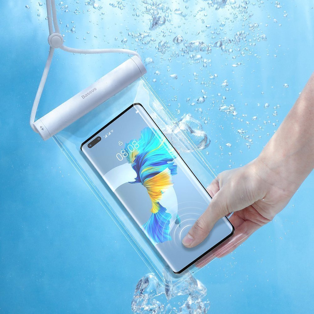 Baseus transparent waterproof phone case bag for swimming pool beach white (ACFSD-E02) цена и информация | Telefonu vāciņi, maciņi | 220.lv