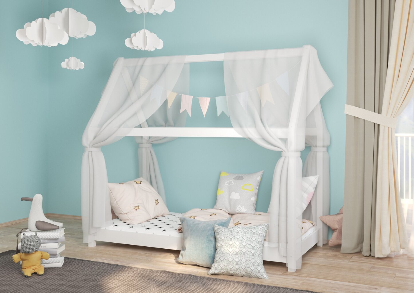 Bērnu gulta Cot, 80x160 cm, balta cena un informācija | Bērnu gultas | 220.lv