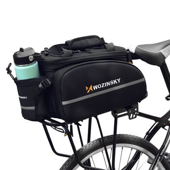 Wozinsky bicycle bike pannier bag rear trunk bag with bottle case 35L black (WBB19BK) cena un informācija | Velo somas, telefona turētāji | 220.lv