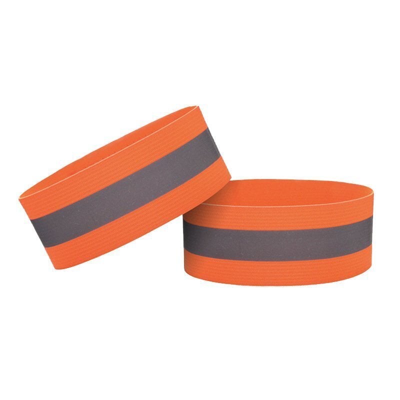 Reflective strap armband for bike running jogging velcro 4cm orange цена и информация | Aptieciņas, drošības preces | 220.lv