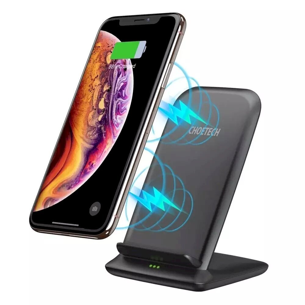 Choetech Qi 15W wireless charger for phone headphones black (T555-F) цена и информация | Lādētāji un adapteri | 220.lv