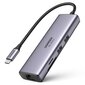 Ugreen 6in1 multifunctional USB Type C HUB - 2x USB 3.2 Gen 1 / HDMI 4K 60Hz / SD and TF memory card reader / USB Type C PD 100W / RJ45 1000Mbps (1Gbps) gray (60515 CM512) cena un informācija | Savienotājkabeļi | 220.lv