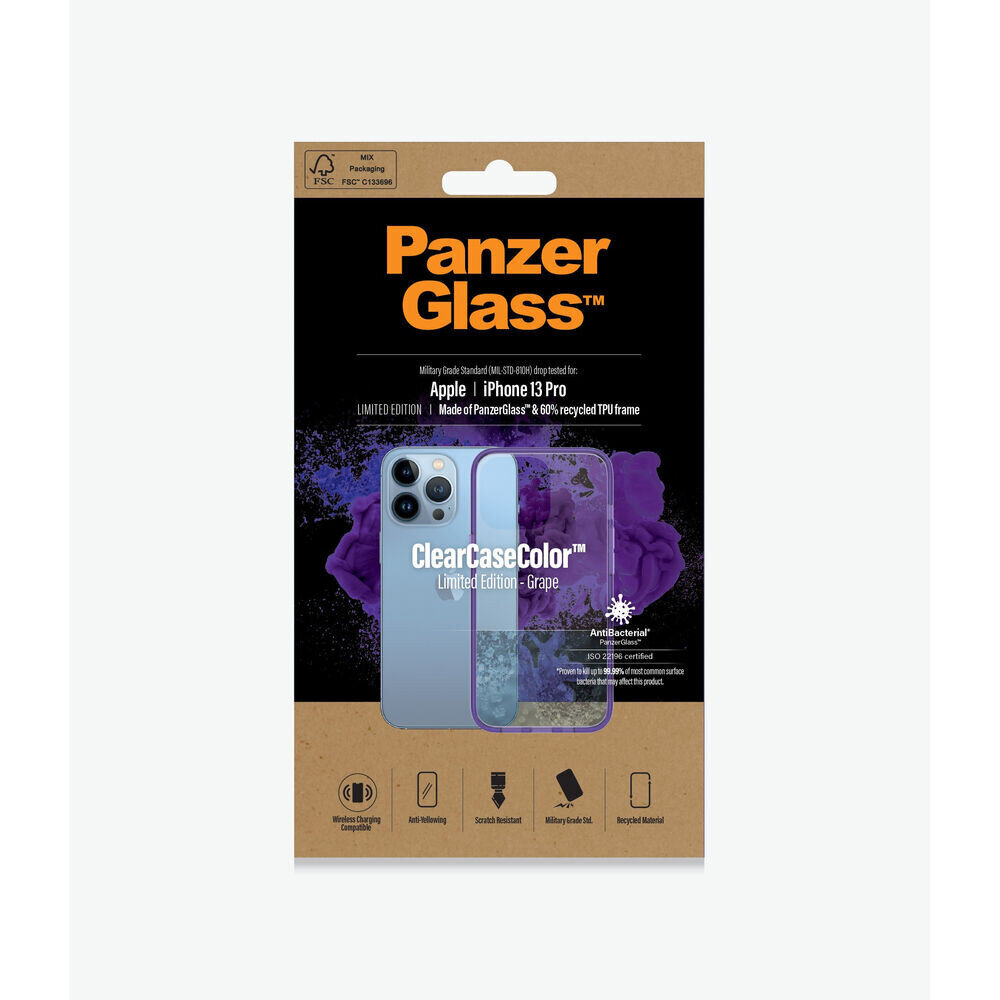 Pārvietojams Pārsegs Panzer Glass Grape IPHONE 13 PRO Violets cena un informācija | Telefonu vāciņi, maciņi | 220.lv