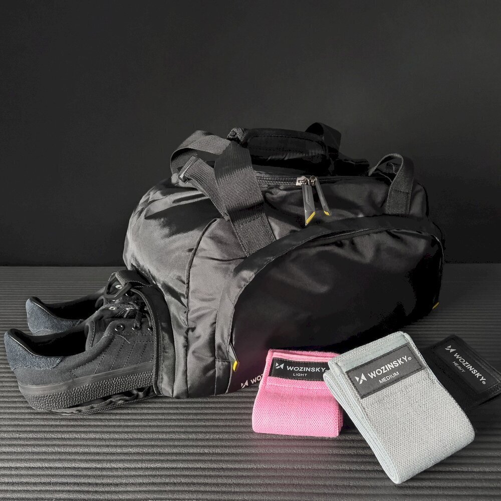 Wozinsky sports bag backpack hand luggage bag 40x20x25 cm for plane black (WSB-B01) цена и информация | Sporta somas un mugursomas | 220.lv