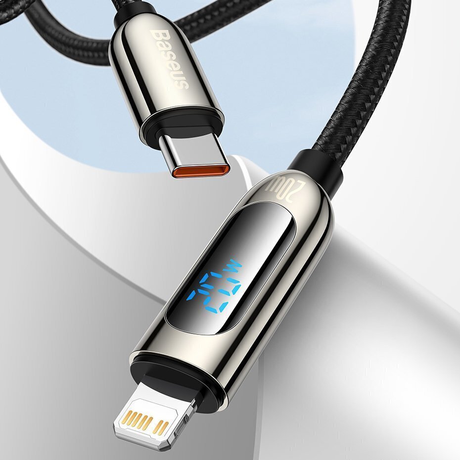 USB-C cable for Lightning Baseus Display, PD, 20W, 2m (black) cena un informācija | Savienotājkabeļi | 220.lv