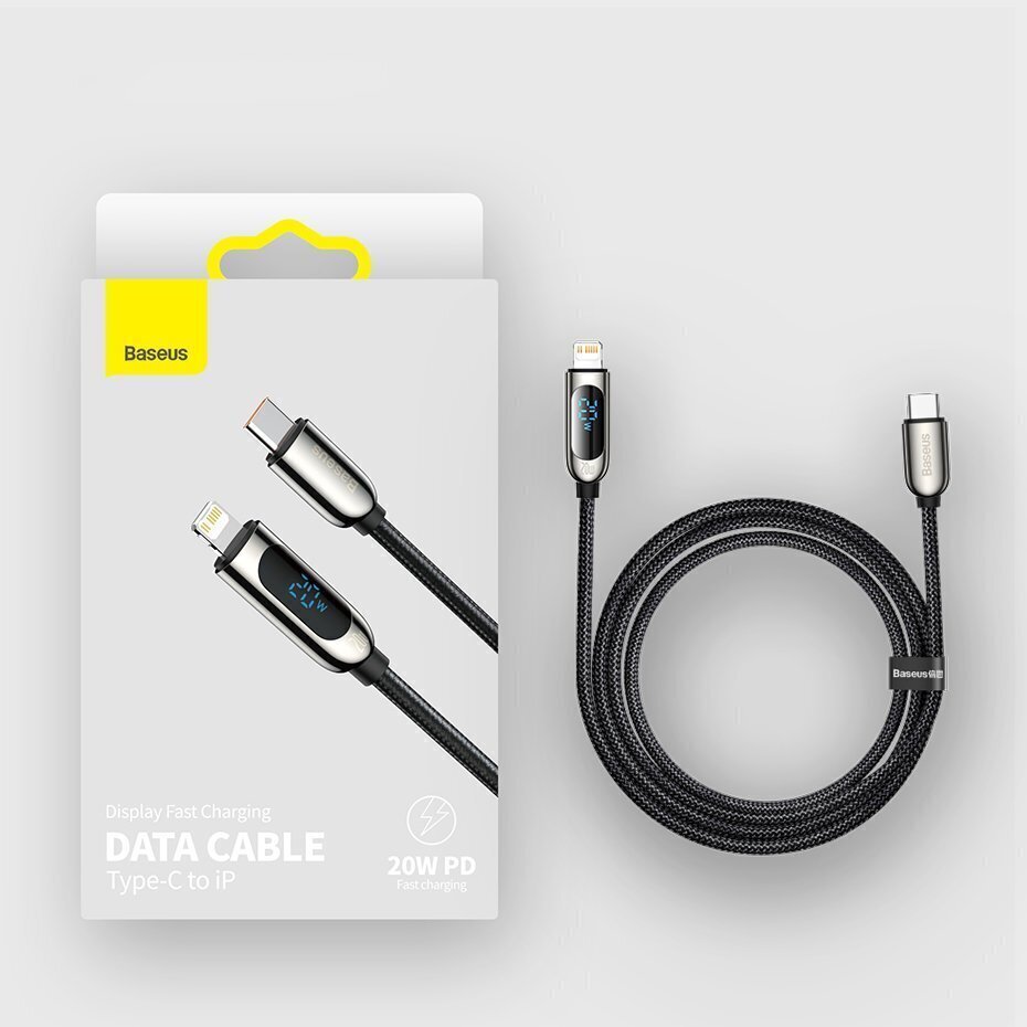 USB-C cable for Lightning Baseus Display, PD, 20W, 2m (black) cena un informācija | Savienotājkabeļi | 220.lv