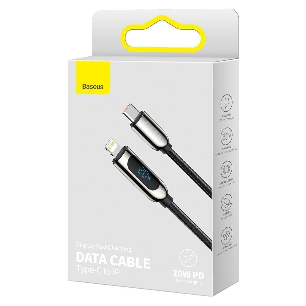 USB-C cable for Lightning Baseus Display, PD, 20W, 2m (black) cena un informācija | Savienotājkabeļi | 220.lv