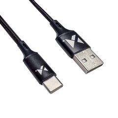 Wozinsky cable USB - USB Type C 2,4A 1m black (WUC-C1B) цена и информация | Кабели для телефонов | 220.lv