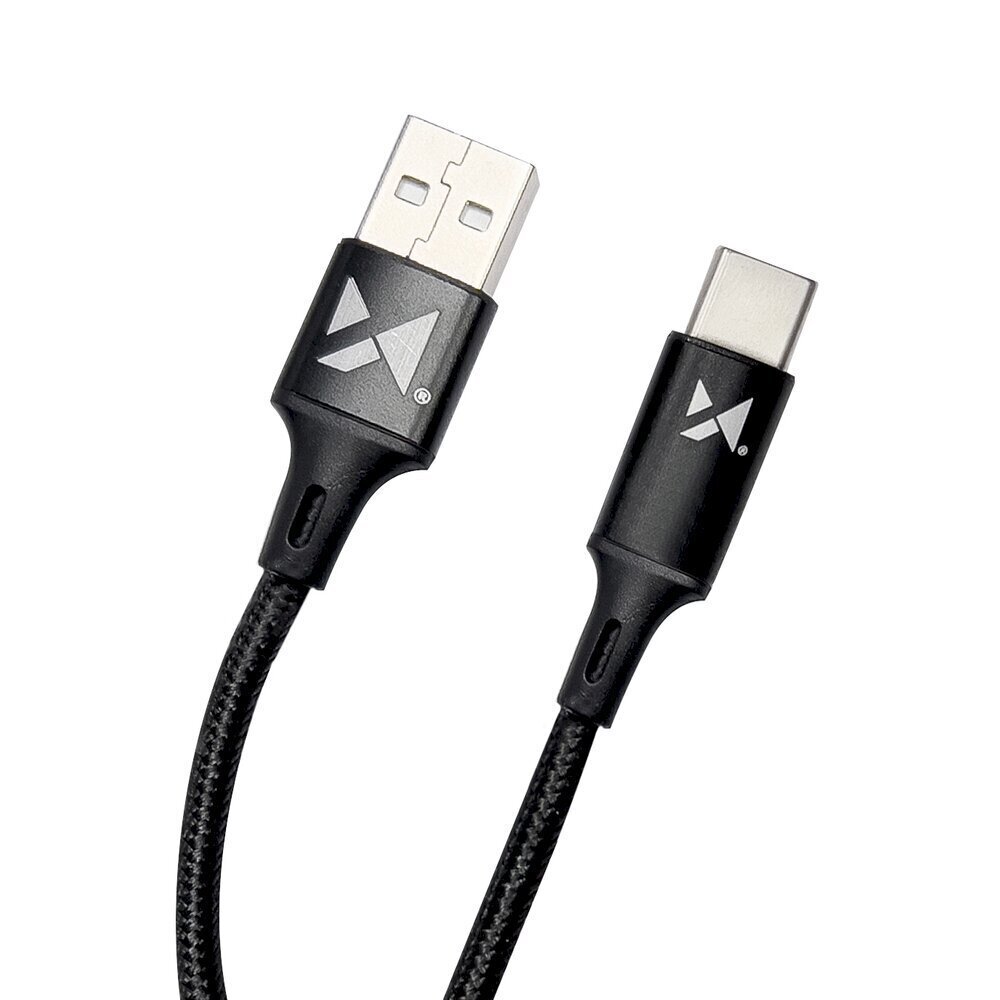 Wozinsky cable USB - USB Type C 2,4A 2m black(WUC-C2B) cena un informācija | Savienotājkabeļi | 220.lv