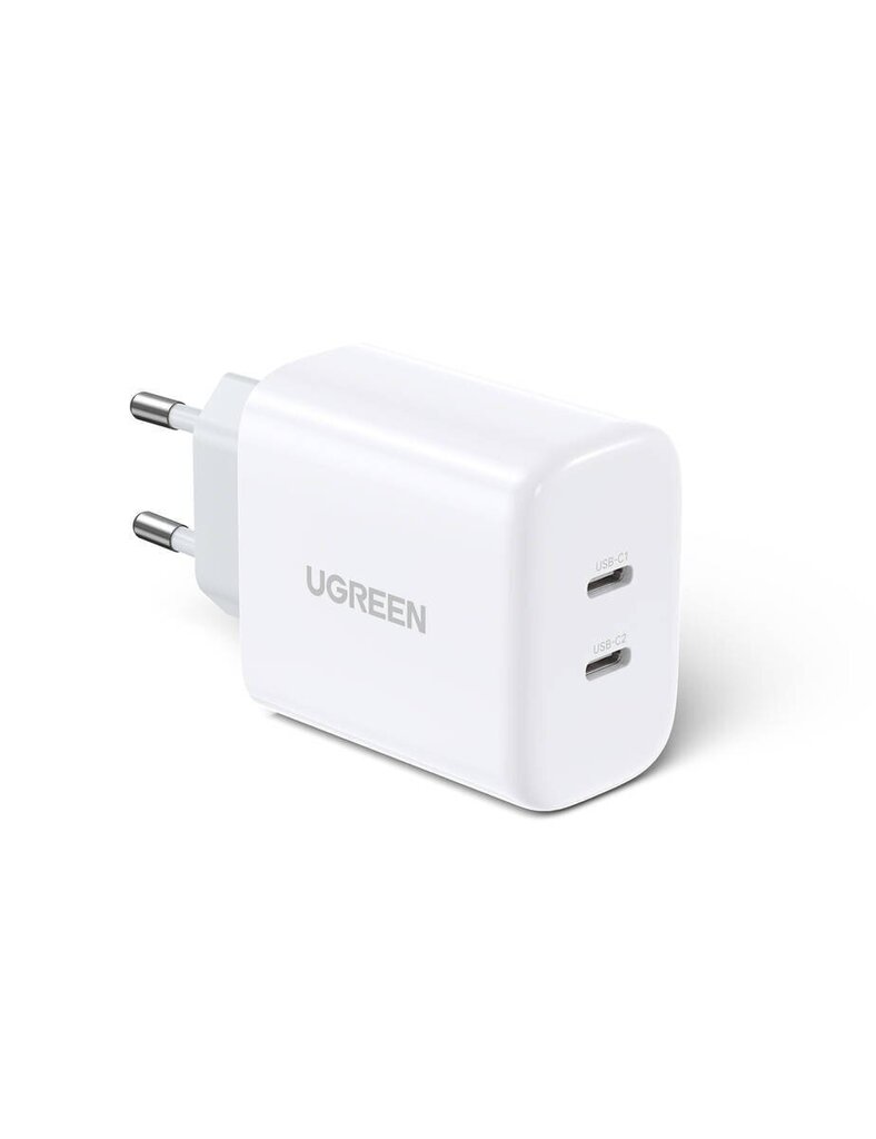 UGREEN CD243 Wall Charger, 2x USB-C, 40W (White) cena un informācija | Lādētāji un adapteri | 220.lv