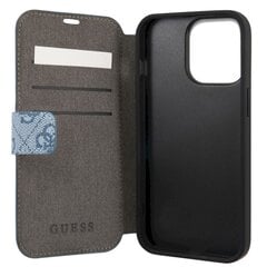 GUBKP13X4GDBL Guess PU 4G Printed Stripe Book Case for iPhone 13 Pro Max Blue цена и информация | Чехлы для телефонов | 220.lv