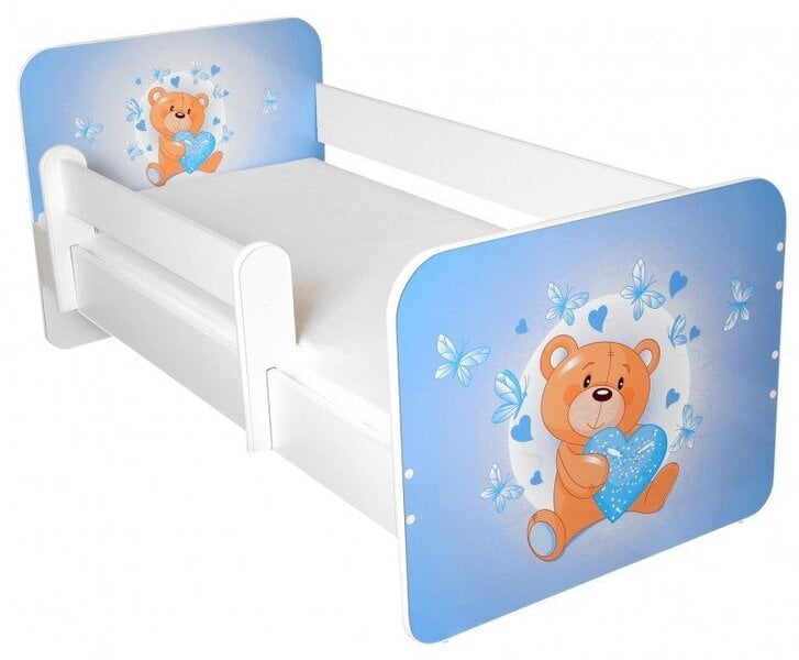 Bērnu gulta ar matraci un noņemamu maliņu Ami 17, 140x70 cm cena | 220.lv