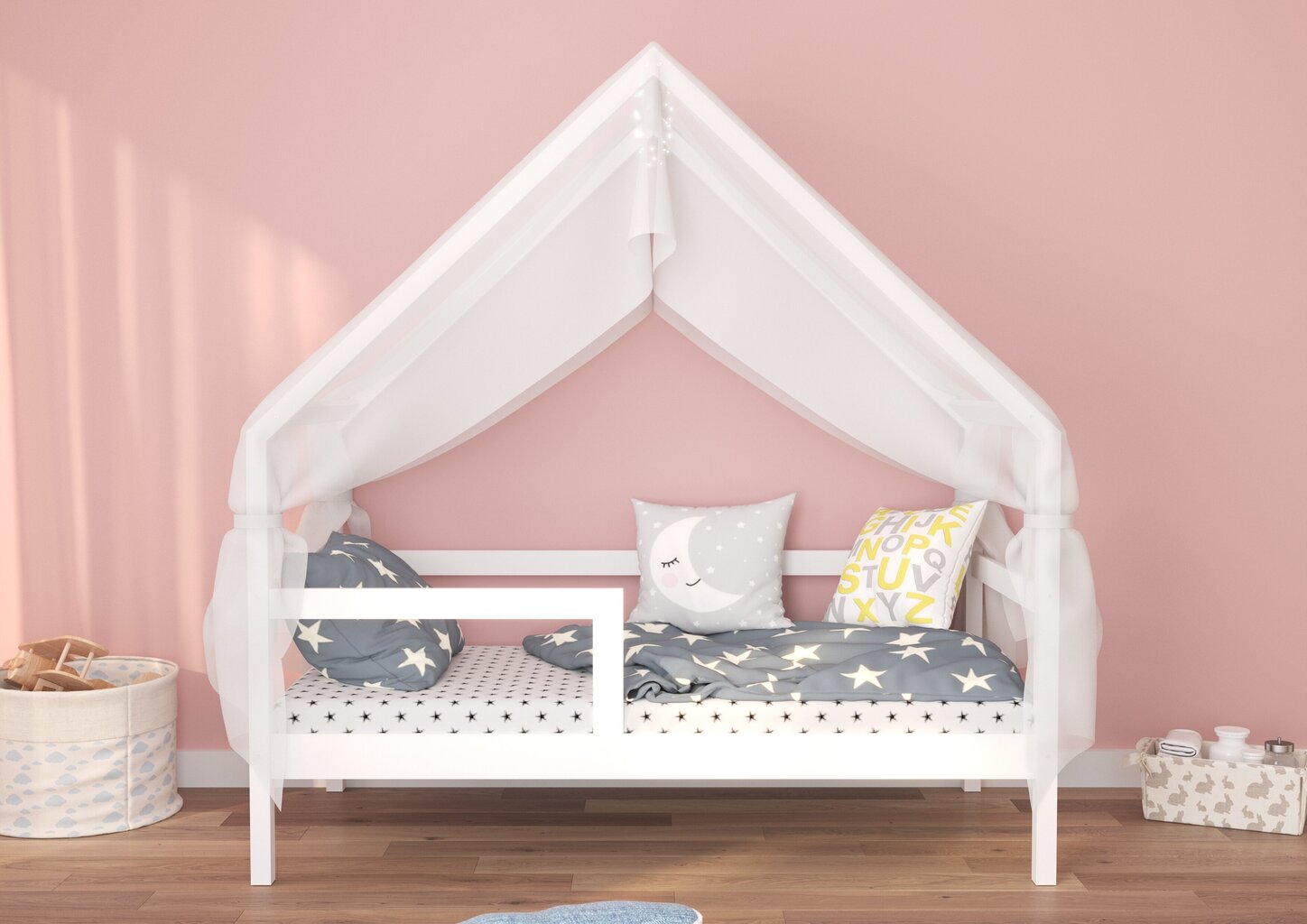 Bērnu gulta Peak, 80x160 cm, balta цена и информация | Bērnu gultas | 220.lv