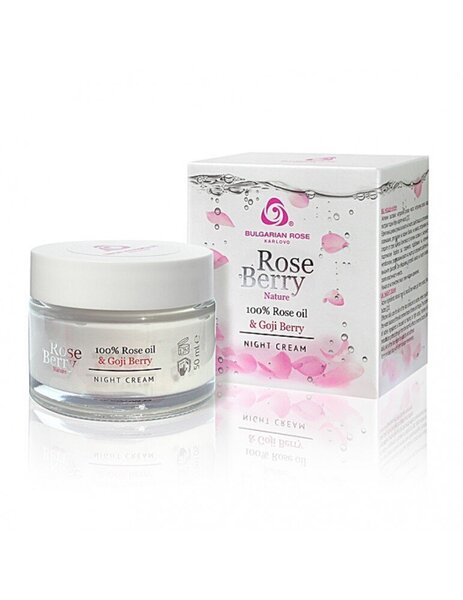 Kрем для лица Rose Berry Nature ночной с натуральным розовым маслом и  экстрактом ягод годжи, 50 мл цена | 220.lv