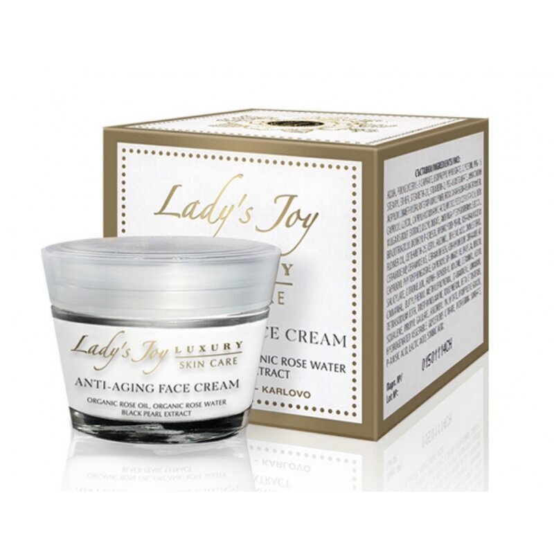 Anti-age krēms Lady's Joy Luxury ar bioloģiski tīru rožu eļļu & melno pērļu ekstraktu, 50 ml cena un informācija | Sejas krēmi | 220.lv