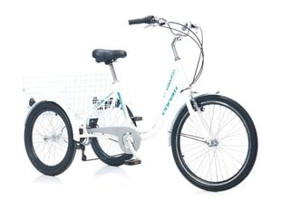 Trīsriteņu velosipēds Corelli Kanguroo 24", balts/zils цена и информация | Велосипеды | 220.lv