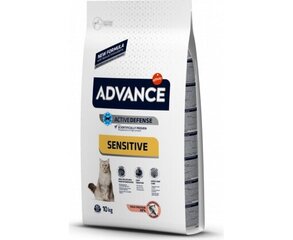 ADVANCE CAT ADULT SALMON SENSITIVE 10,0 kg - Pieaugušiem kaķiem (Lasis un Rīsi) цена и информация | Сухой корм для кошек | 220.lv