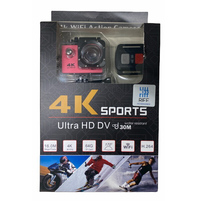 Riff SPK-1 Ultra HD 4K 16Mpix, rozā цена и информация | Sporta kameras | 220.lv