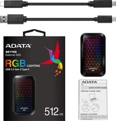 ADATA ASE770G-512GU32G2-CBK цена и информация | Внутренние жёсткие диски (HDD, SSD, Hybrid) | 220.lv