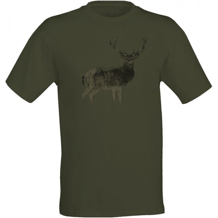 T-krekls ar īsām piedurknēm ar brieža attēlu Wildzone cena un informācija | Vīriešu T-krekli | 220.lv