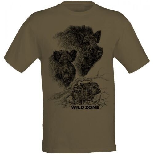 T-krekls ar īsām piedurknēm ar mežacūku attēlu Wildzone cena un informācija | Vīriešu T-krekli | 220.lv