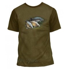 T-krekls ar īsām piedurknēm ar karpas attēlu Wildzone цена и информация | Мужские футболки | 220.lv