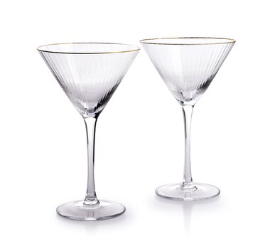 MADA GOLD Komplekts no 2 martini glāzēm 300 ml 12x8xh18 cm cena un informācija | Glāzes, krūzes, karafes | 220.lv