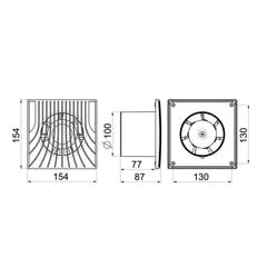 Izplūdes ventilators Awenta WA100W cena un informācija | Ventilatori vannas istabai | 220.lv