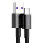 Baseus Superior USB - USB Typ C fast charging data cable 66 W (11 V / 6 A) Huawei SuperCharge SCP 1 m black (CATYS-01) цена и информация | Savienotājkabeļi | 220.lv