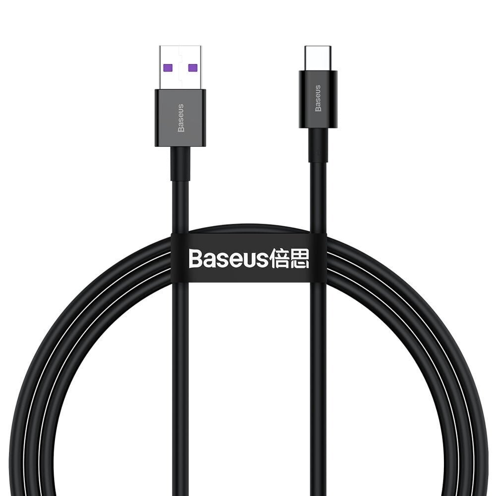 Baseus Superior USB - USB Typ C fast charging data cable 66 W (11 V / 6 A) Huawei SuperCharge SCP 1 m black (CATYS-01) цена и информация | Savienotājkabeļi | 220.lv