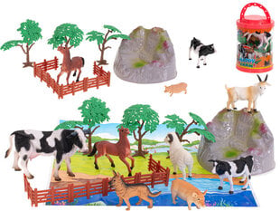 Lauksaimniecības dzīvnieku figūriņu komplekts (7 gab.) Ar piederumiem cena un informācija | Rotaļlietas zēniem | 220.lv