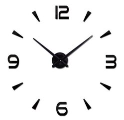Liels melns sienas pulkstenis (80-120 cm) 4 cipari цена и информация | Часы | 220.lv