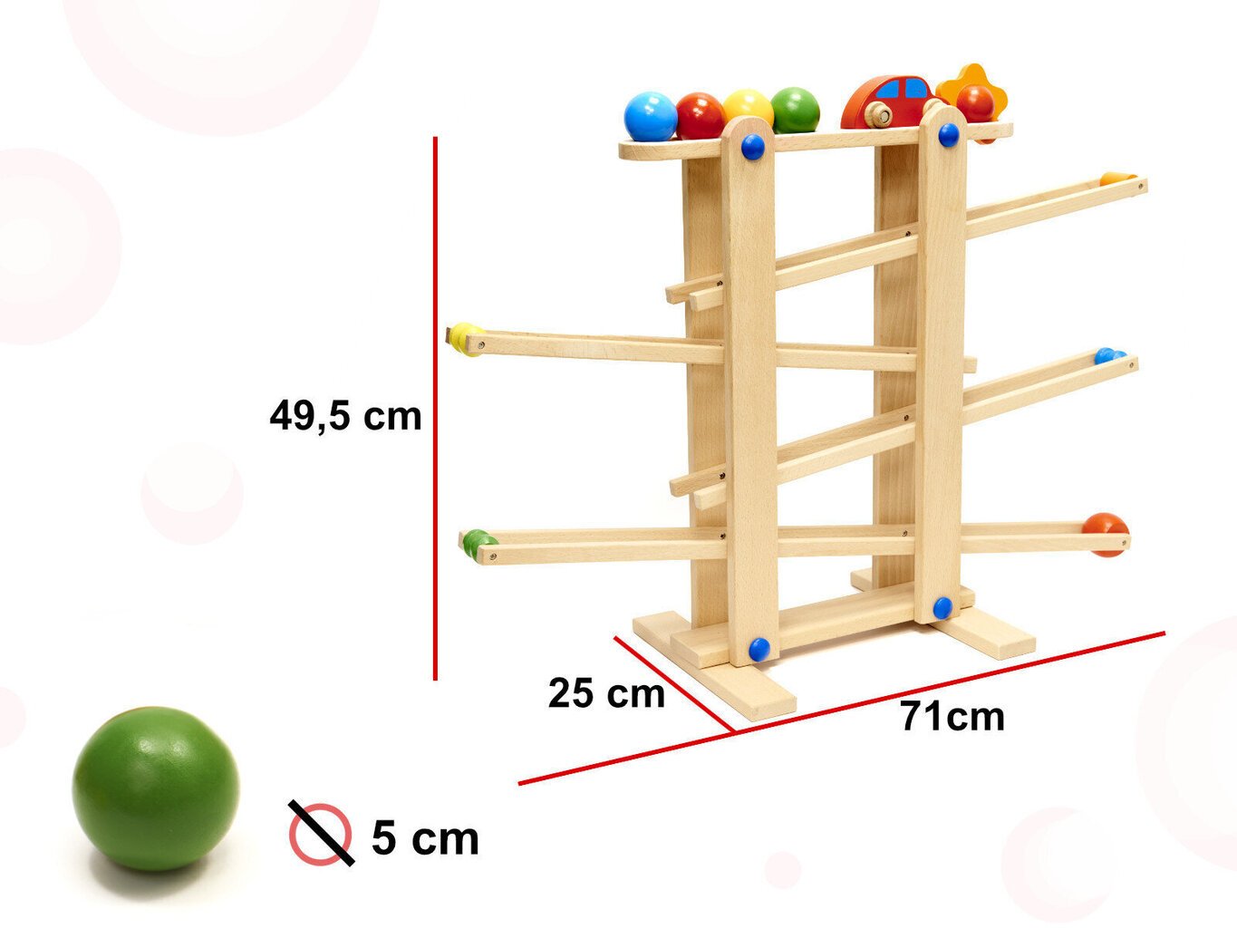 Koka trase ar bumbiņām Montessori XXL cena un informācija | Attīstošās rotaļlietas | 220.lv
