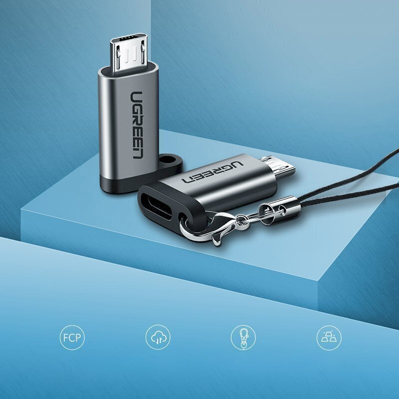 Ugreen USB Type C to micro USB adapter gray (50590) cena un informācija | Savienotājkabeļi | 220.lv