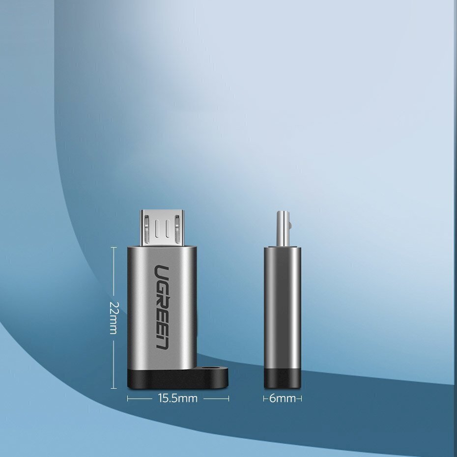 Ugreen USB Type C to micro USB adapter gray (50590) cena un informācija | Savienotājkabeļi | 220.lv