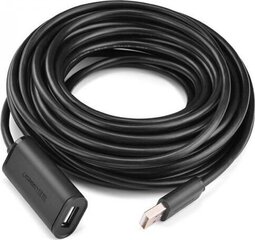 Kabel przedłużający USB 2.0 UGREEN US121, aktywny, 20m (czarny) cena un informācija | Savienotājkabeļi | 220.lv