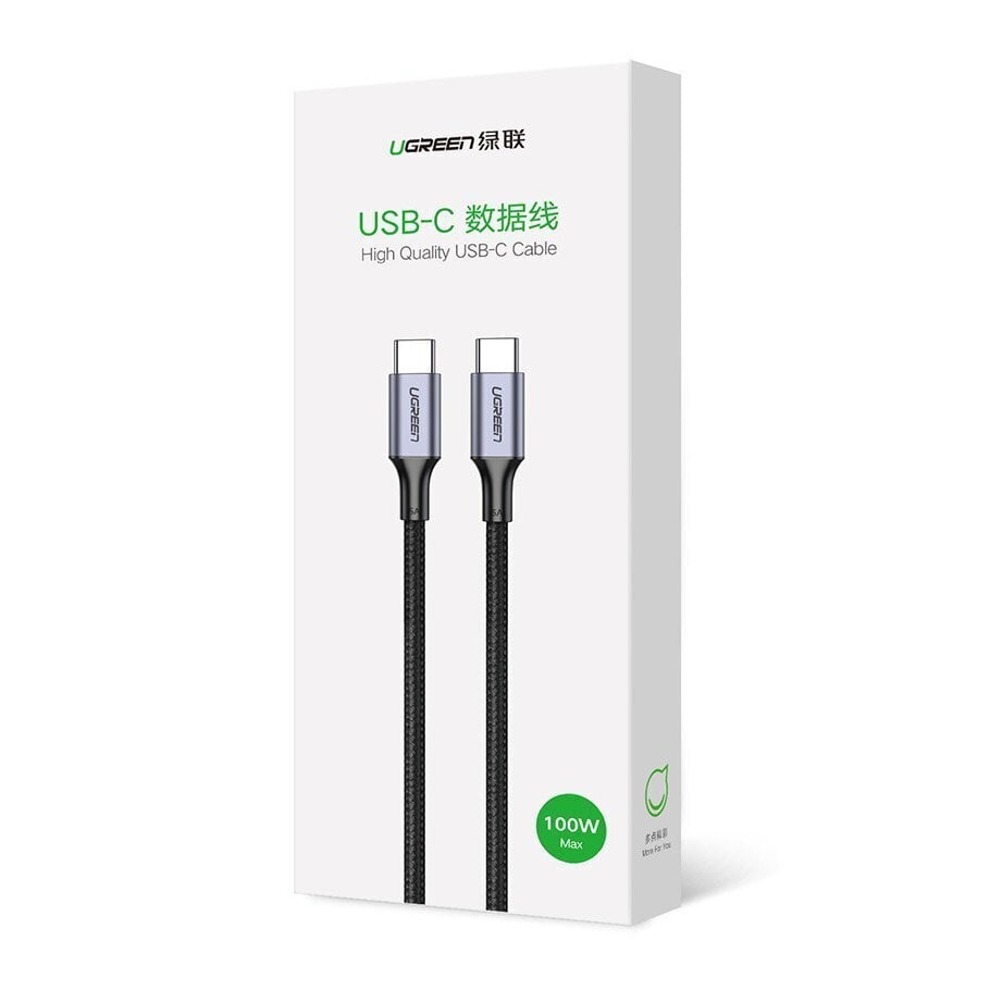 Ugreen USB Type C - USB Type C cable 5 A 100 W Power Delivery Quick Charge 3.0 FCP 480 Mbps 2 m gray (70429 US316) cena un informācija | Savienotājkabeļi | 220.lv