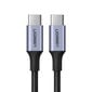 Ugreen USB Type C - USB Type C cable 5 A 100 W Power Delivery Quick Charge 3.0 FCP 480 Mbps 2 m gray (70429 US316) cena un informācija | Savienotājkabeļi | 220.lv